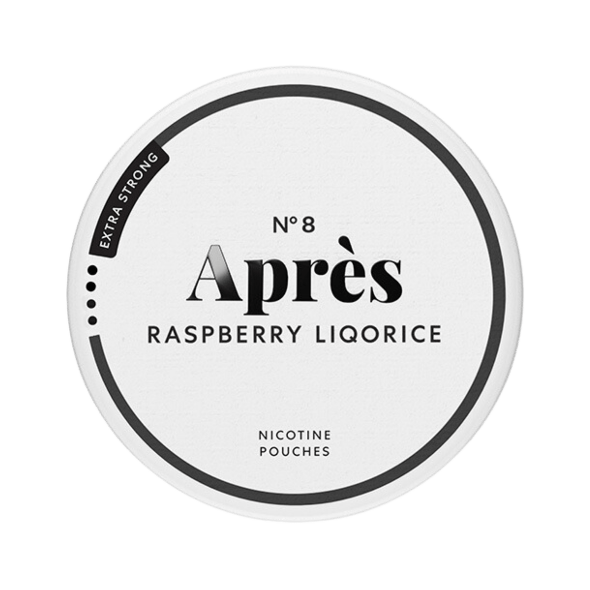 Can of Après Raspberry Liqorice Extra Strong - Nicotine Pouches